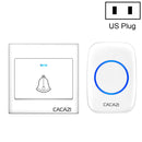 CACAZI H10 1 For 1 Wireless Smart Doorbell without Battery, Plug:US Plug(White)