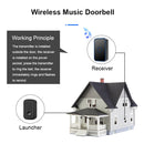 CACAZI A19 1 For 1 Wireless Music Doorbell without Battery, Plug:UK Plug(White)