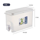 3.5L Household Cold Water Bottle With Faucet Refrigerator Lemon Fruit Teapot Summer Cold Water Bucket Cold Bubble Bottle(White)