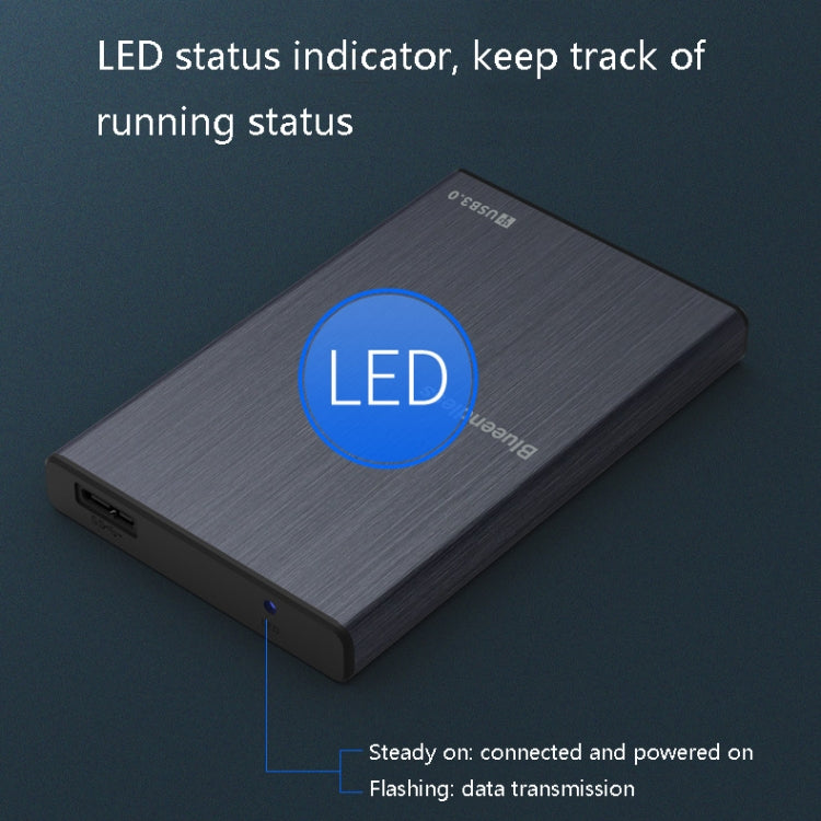 Blueendless U23T 2.5 inch Mobile Hard Disk Case USB3.0 Notebook External SATA Serial Port SSD, Colour: Blue