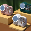 Mirror Desktop Makeup And Dustproof Drawer Storage Box With LED Light, Colour: Green LED + Fan Model
