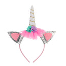 3 PCS Unicorn Headband Children Birthday Festival Party Hair Accessories(White 1)