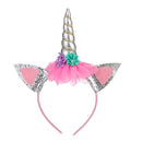 3 PCS Unicorn Headband Children Birthday Festival Party Hair Accessories(Silver 1)