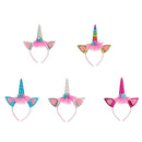3 PCS Unicorn Headband Children Birthday Festival Party Hair Accessories(Silver 1)