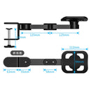 Vaydeer TJ2011 Computer Hand Bracket Mouse Pad Metal Lazy Arm Support Cantilever Wrist Pad(Black)