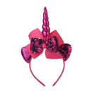2 PCS F036 Unicorn Headband Children Birthday Festival Party Hair Accessories(Rose Red)