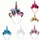 2 PCS F036 Unicorn Headband Children Birthday Festival Party Hair Accessories(Golden)