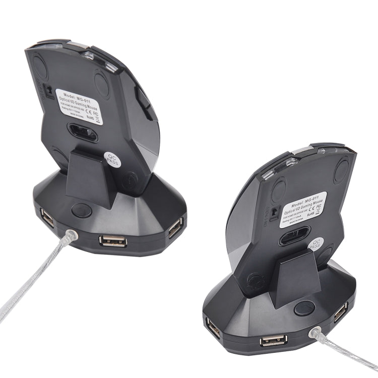 M-011G 2.4GHz 6 Keys Wireless Charging Mouse Office Game Mouse(Black)