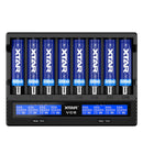XTAR 8-Slot Battery Charger LCD Display Charger QC3.0 Type C Fast Charger for 21700 / 18650 Battery, Model: VC8
