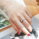 Three Diamonds Color Shell Diamond Ring Titanium Steel Gold-Plated Couple Ring, Size: 6 US Size(Silver)