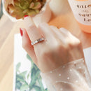 Three Diamonds Color Shell Diamond Ring Titanium Steel Gold-Plated Couple Ring, Size: 9 US Size(Silver)