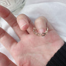2 PCS Vintage Titanium Steel Five-Pointed Star Hollow Ring, Size: 4 US Size(Rose Gold)