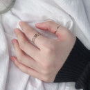 2 PCS Vintage Titanium Steel Five-Pointed Star Hollow Ring, Size: 5 US Size(Rose Gold)