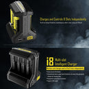 NITECORE 8-Slot High-Power Fast Lithium Battery Charger, Model: I8