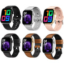 QY03 Smart Business Watch Heart Rate Blood Pressure Step Information Push Sports Bracelet, Colour: Silver Brown Belt