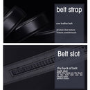 COWATHER CZ022 Men Two-Layer Leather Casual Business Automatic Buckle Belt, Length: 110cm(Black)