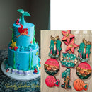 5 PCS Mini Mermaid Tail Liquid Silicone Mold Fondant Baking Mold, Specification: Large (Gray) 15-94