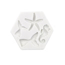 5 PCS Ocean Series Big And Small Fishtail Starfish Seahorse DIY Baking Liquid Silicone Mold(Gray)