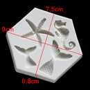 5 PCS Ocean Series Big And Small Fishtail Starfish Seahorse DIY Baking Liquid Silicone Mold(Gray)