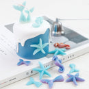 5 PCS Ocean Series Big And Small Fishtail Starfish Seahorse DIY Baking Liquid Silicone Mold(Pink)