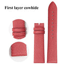 Chain Calfskin Lizard Pattern Watch Band, Size: Strap Width 14mm(Black Silver Pin Buckle)
