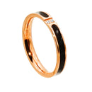 2 PCS Fashion Two Diamond-Studded Titanium Steel Couple Rings For Couple, Size: US Size 5(Rose Gold)