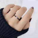 2 PCS Fashion Two Diamond-Studded Titanium Steel Couple Rings For Couple, Size: US Size 7(Rose Gold)