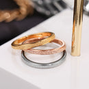 4 PCS Three Lifetimes Titanium Steel Couple Rings Very Fine Frosted Ring, Size: US Size 9(Silver)