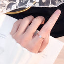 3 PCS Very Fine Six-Claw Single Diamond Ring Diamond-Set Titanium Steel Women Ring, Size: US Size 5(Rose Gold)