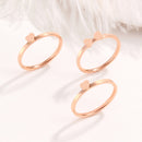 2 PCS 3 In 1 Titanium Steel Peach Heart Combination Four-Leaf Clover Couple Ring, Size: US Size 8(Rose Gold)