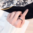 4 PCS Simple Black White Epoxy Couple Ring Women Titanium Steel Ring Jewelry, Size: US Size 7(White Glue Silver)
