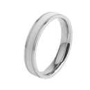 4 PCS Simple Black White Epoxy Couple Ring Women Titanium Steel Ring Jewelry, Size: US Size 9(White Glue Silver)
