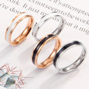 4 PCS Simple Black White Epoxy Couple Ring Women Titanium Steel Ring Jewelry, Size: US Size 9(White Glue Silver)