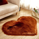 Love Heart Rugs Artificial Wool Sheepskin Hairy Carpet Faux Floor Mat Fur Plain Fluffy Soft Area Rug Tapetes, Size:40*50cm(Coffee)