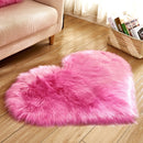 Love Heart Rugs Artificial Wool Sheepskin Hairy Carpet Faux Floor Mat Fur Plain Fluffy Soft Area Rug Tapetes, Size:40*50cm(Rose red)