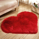 Love Heart Rugs Artificial Wool Sheepskin Hairy Carpet Faux Floor Mat Fur Plain Fluffy Soft Area Rug Tapetes, Size:40*50cm(Red)