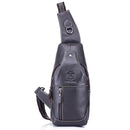 BULL CAPTAIN 019 Retro Men Leather Crossbody Shoulder Bag First-Layer Cowhide Chest Bag, Colour: Gray Brown