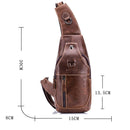 BULL CAPTAIN 019 Retro Men Leather Crossbody Shoulder Bag First-Layer Cowhide Chest Bag, Colour: Gray Brown