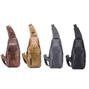 BULL CAPTAIN 019 Retro Men Leather Crossbody Shoulder Bag First-Layer Cowhide Chest Bag, Colour: Chestnut Brown + Buckle + Bracket
