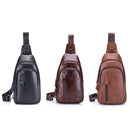 BUFF CAPTAIN 100 Men Leather Crossbody Shoulder Bag First-Layer Cowhide Multi-Function Sports Casual Chest Bag(Brown)
