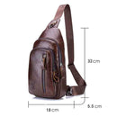 BUFF CAPTAIN 100 Men Leather Crossbody Shoulder Bag First-Layer Cowhide Multi-Function Sports Casual Chest Bag(Black)
