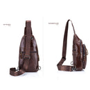 BUFF CAPTAIN 100 Men Leather Crossbody Shoulder Bag First-Layer Cowhide Multi-Function Sports Casual Chest Bag(Yellow Brown)