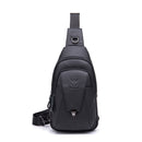 BUFF CAPTAIN 110 Men Leather Shoulder Bag First-Layer Cowhide Leather Multi-Function Chest Bag(Black)