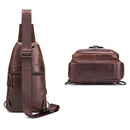BUFF CAPTAIN 110 Men Leather Shoulder Bag First-Layer Cowhide Leather Multi-Function Chest Bag(Black)