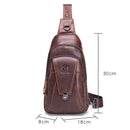 BUFF CAPTAIN 110 Men Leather Shoulder Bag First-Layer Cowhide Leather Multi-Function Chest Bag(Black)