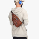 BUFF CAPTAIN 110 Men Leather Shoulder Bag First-Layer Cowhide Leather Multi-Function Chest Bag(Black)
