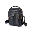 BUFF CAPTAIN 037 First-Layer Cowhide Messenger Bag Male Sports Soft Leather Shoulder Bag(Black)