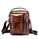 BUFF CAPTAIN 037 First-Layer Cowhide Messenger Bag Male Sports Soft Leather Shoulder Bag(Dark Brown)