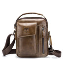 BUFF CAPTAIN 037 First-Layer Cowhide Messenger Bag Male Sports Soft Leather Shoulder Bag(Chestnut Brown)