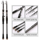 Carbon Telescopic Luya Rod Short Section Fishing Throwing Rod, Length: 2.4m(Straight Handle)